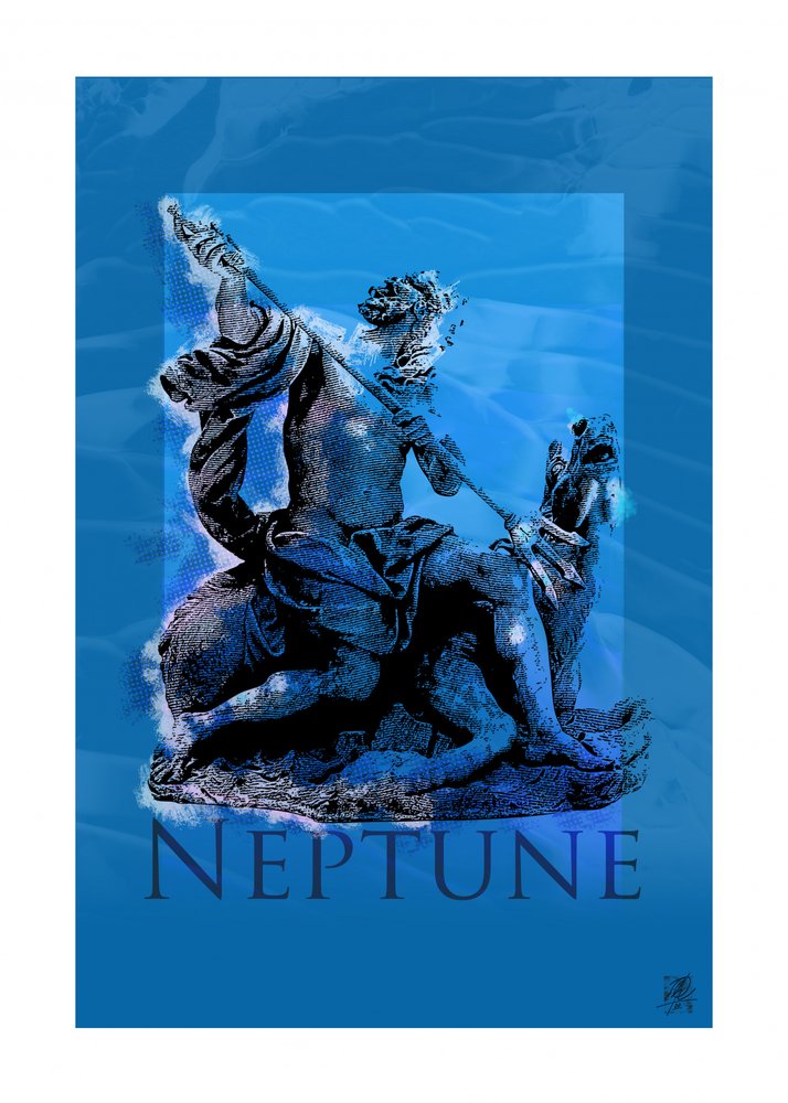 Scultura di Nettuno, dio del mare da Osvaldo Russo