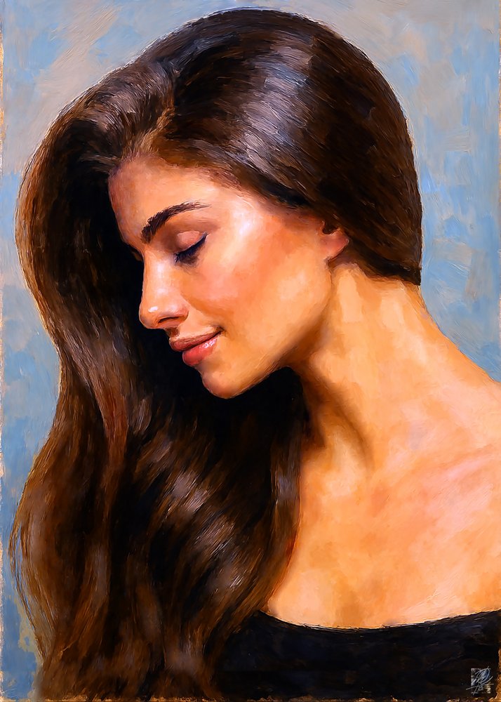 Profilo di una donna serena da Osvaldo Russo