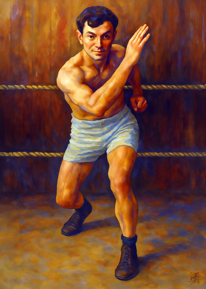 Posizione da boxer vintage da Osvaldo Russo