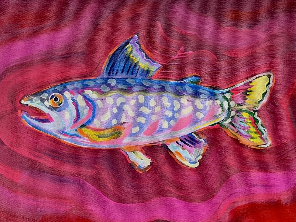Una trota di fiume dai colori vivaci da Pauline Wegman | Key and Sea Creative