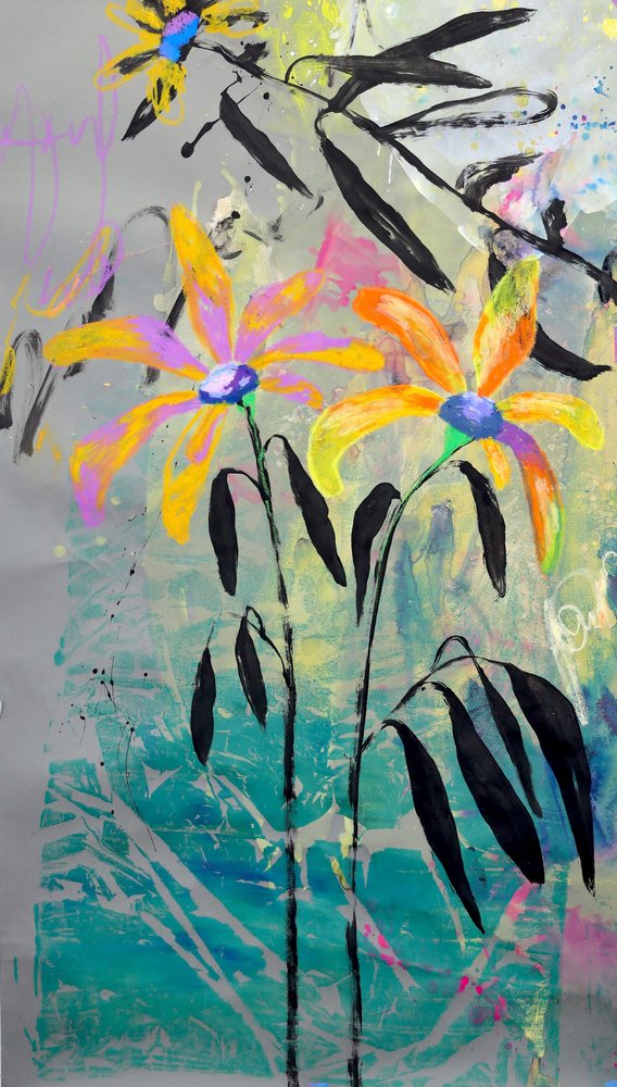 Fiori astratti dai colori vivaci da Poonam Choudhary