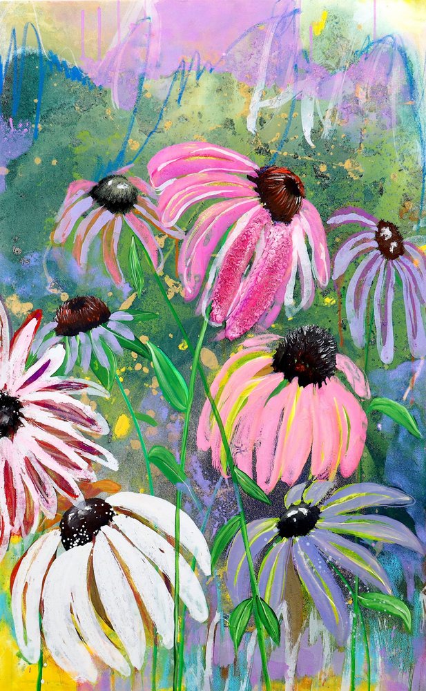 Un giardino rigoglioso di echinacee da Poonam Choudhary