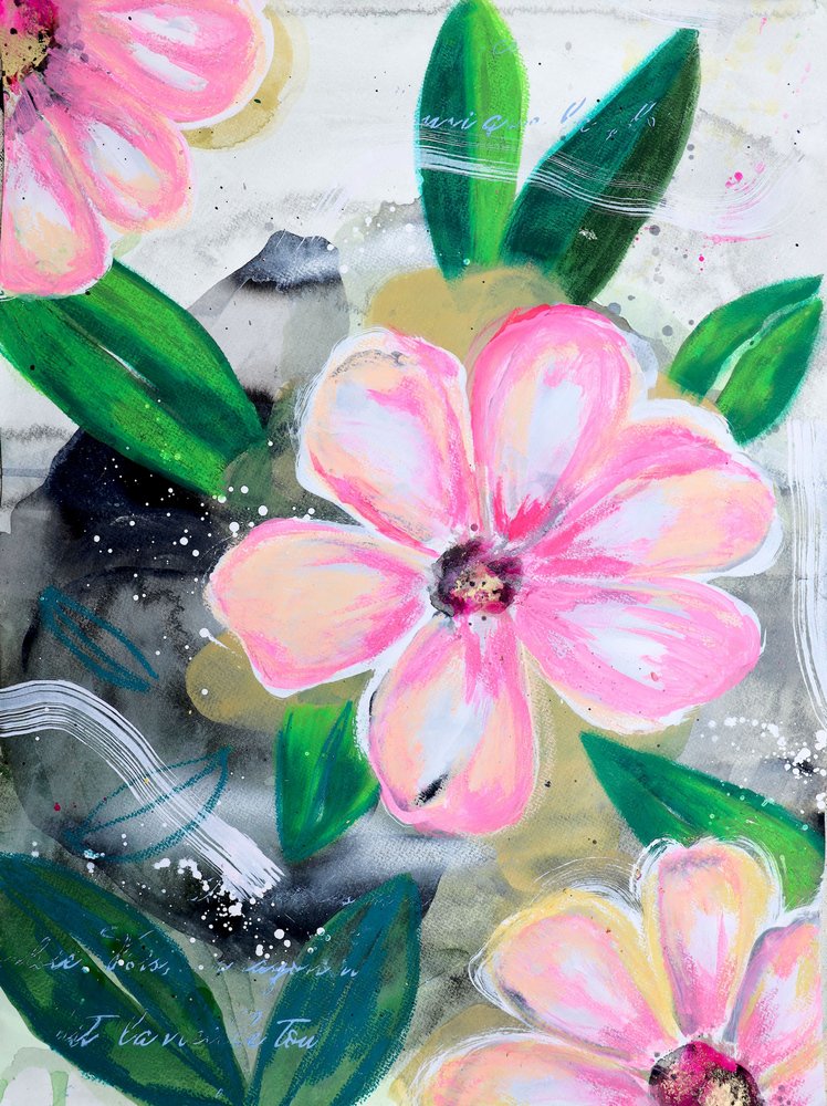 Fiori rosa dai colori vivaci da Poonam Choudhary