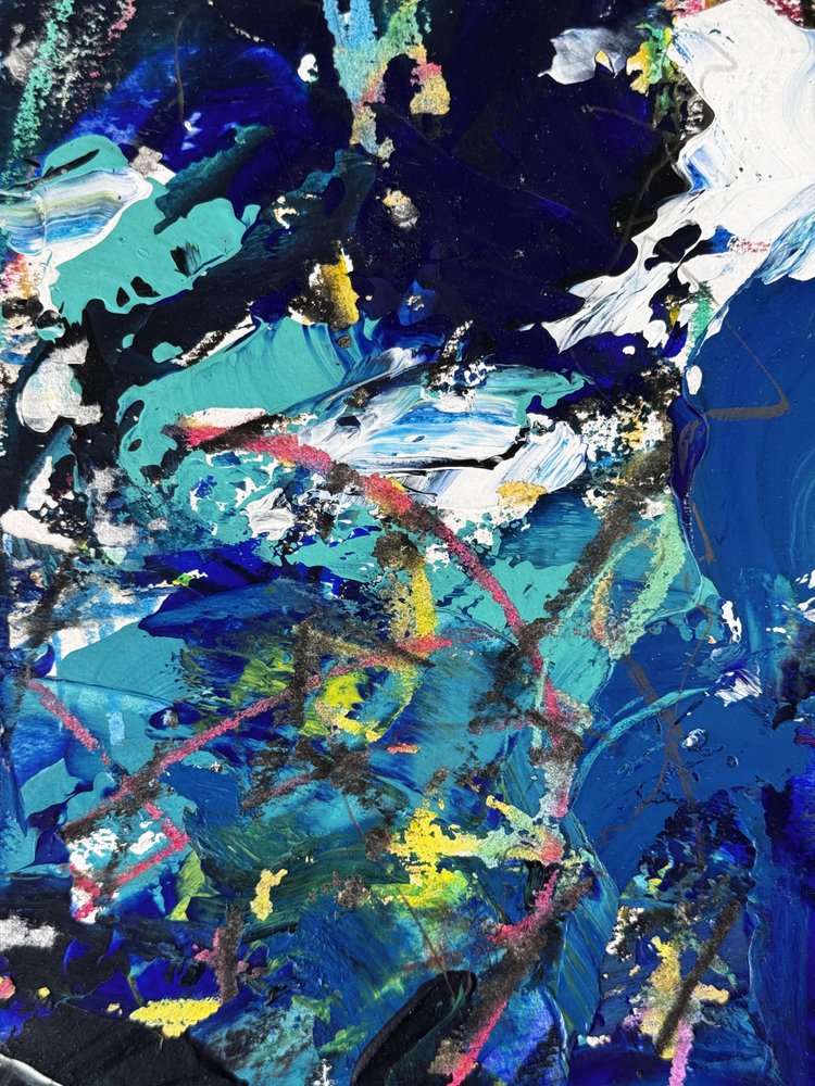 Tessitura astratta in blu vivace da Preston Harmon