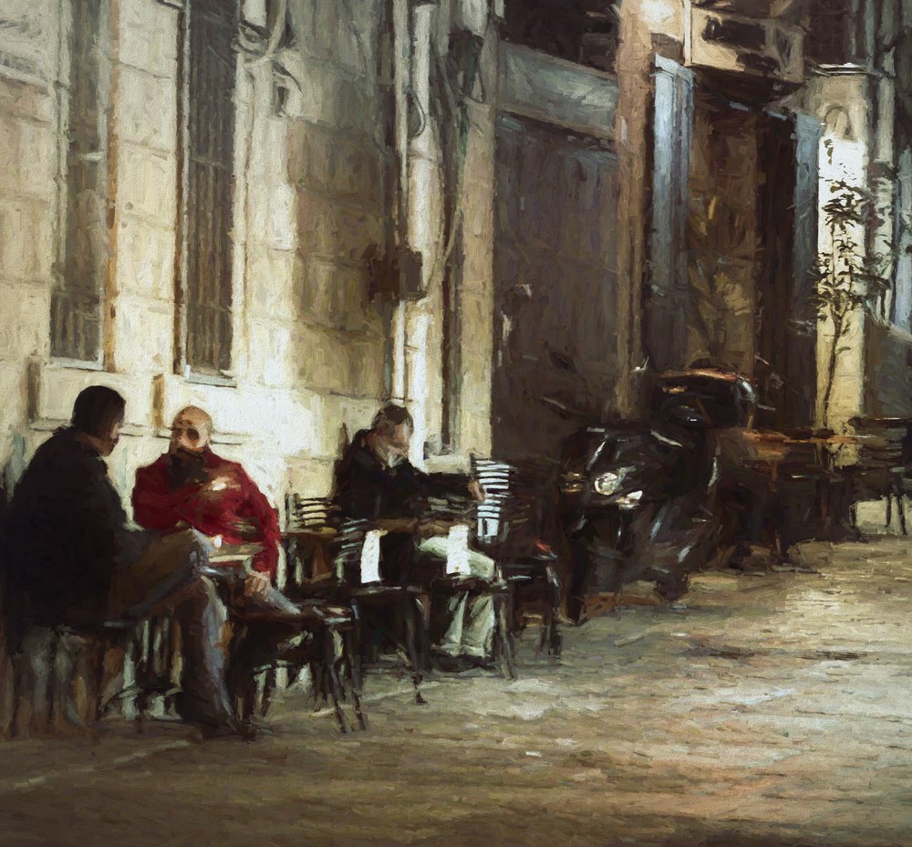 Caffè notturno urbano da Rachel Pansky