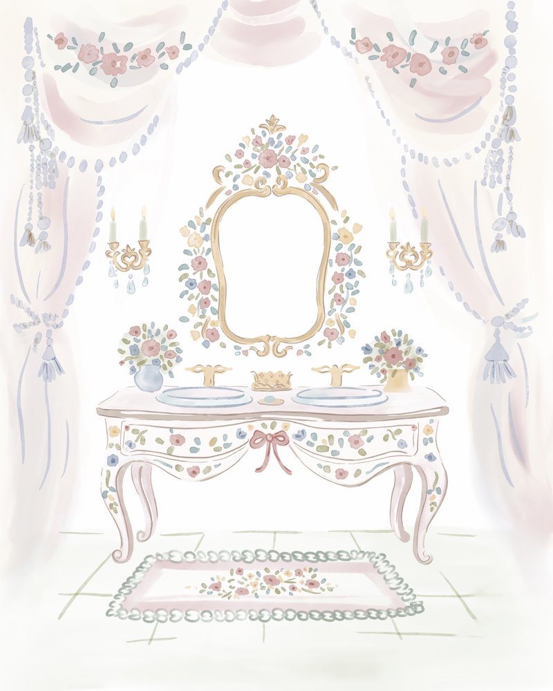 Elegante mobile da toeletta con motivi floreali da Radhika Modi