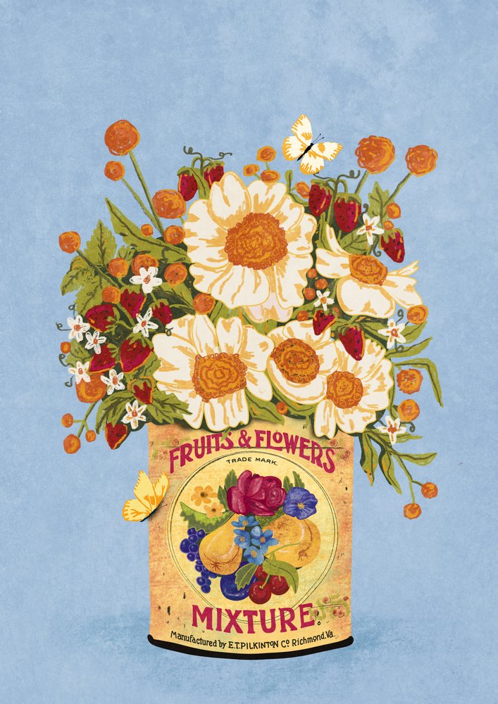 Fiori in una scatola da tè vintage da Raissa Oltmanns