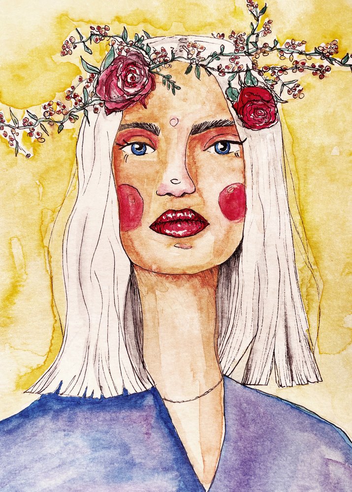 Dama con corona di fiori da Raissa Oltmanns