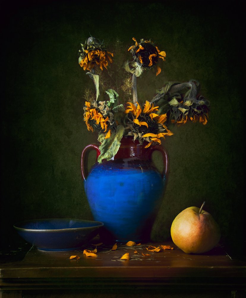 Natura morta con girasole malinconico da Ramiz Sahin