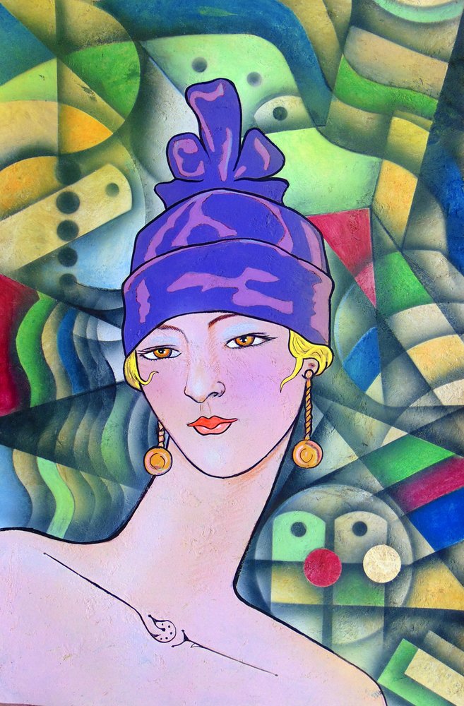 Donna elegante in stile Art Déco da Ricardo Maya