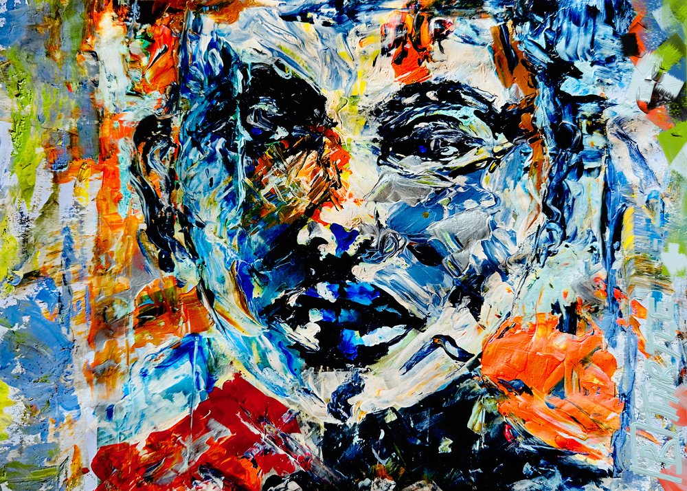 Ritratto astratto dai colori vivaci da Robert Thirtle