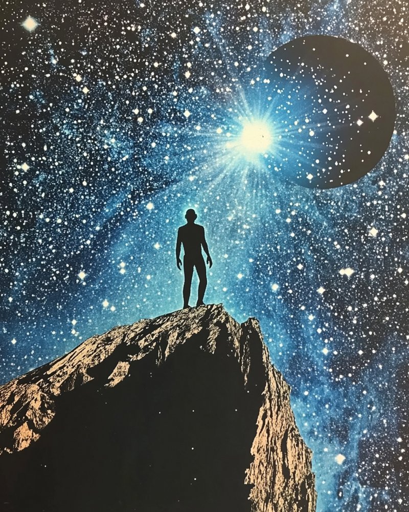 Uomo che contempla il cosmo da Samantha Hearn