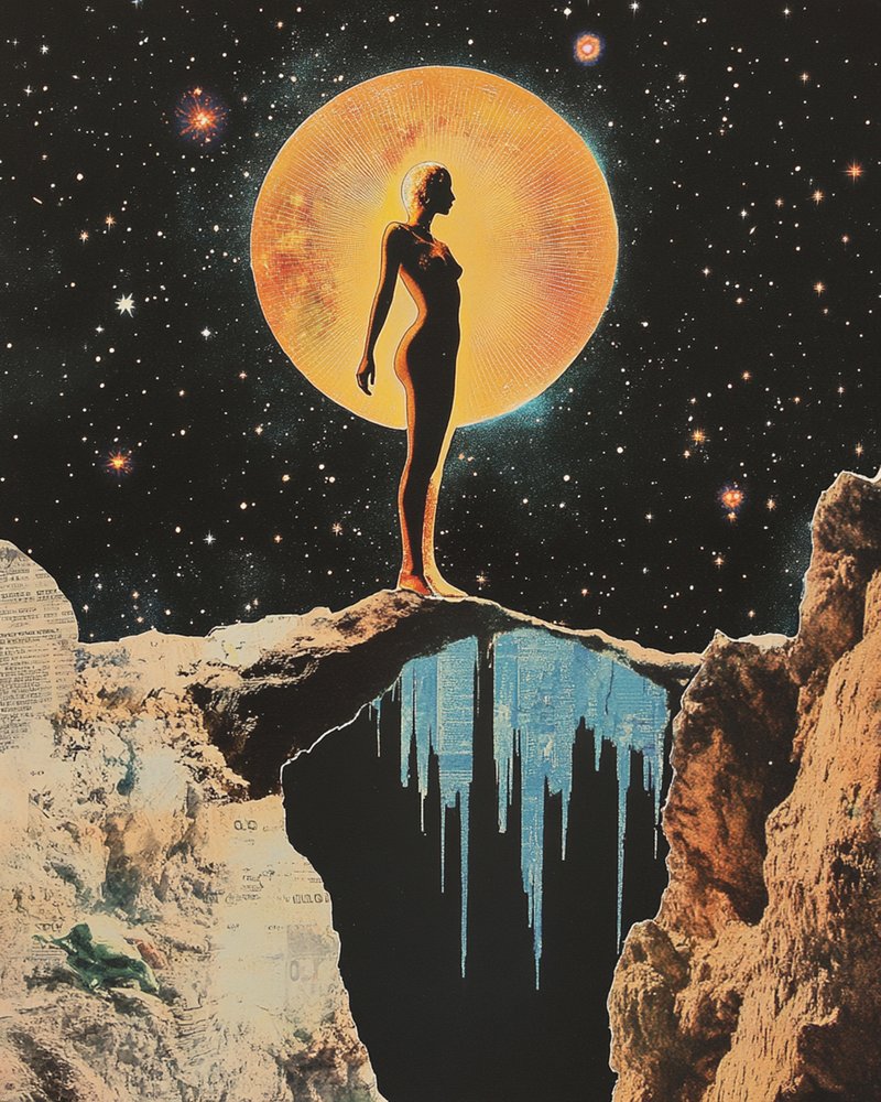 Viaggio cosmico di una donna nuda da Samantha Hearn
