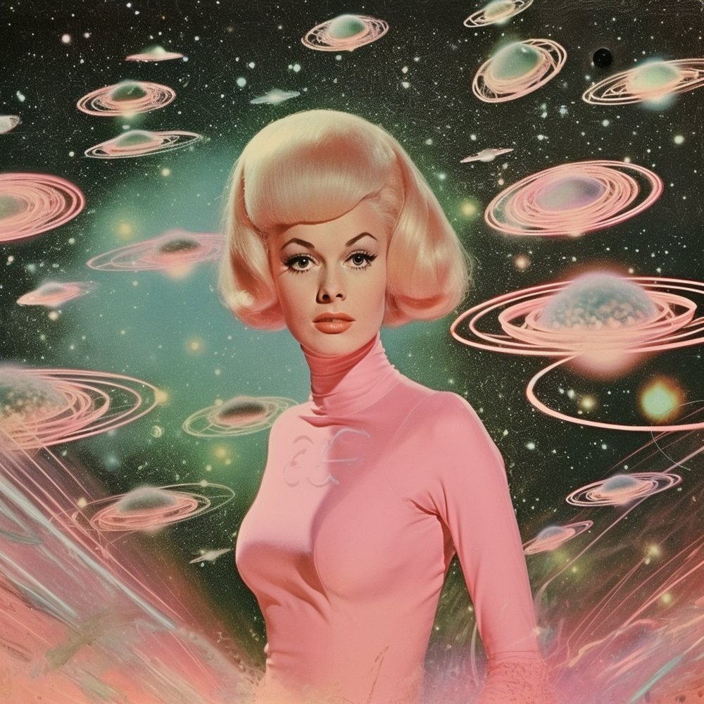 Glamour spaziale retrò da Samantha Hearn