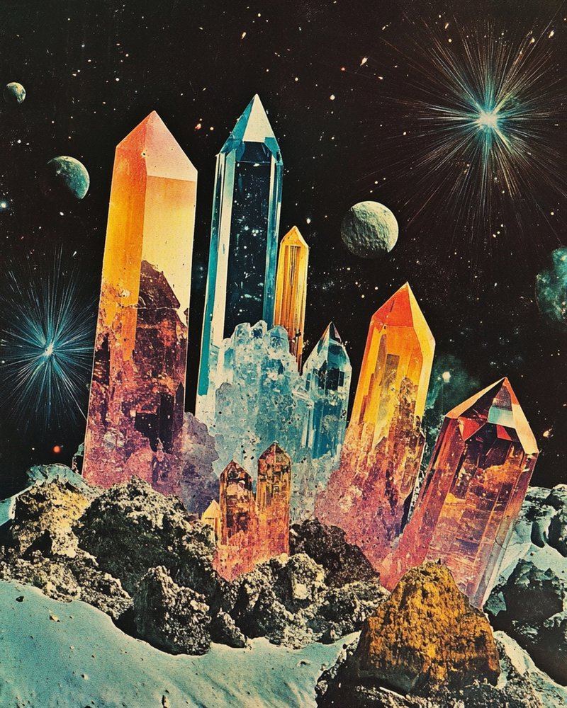 Cristalli cosmici dai colori vivaci da Samantha Hearn