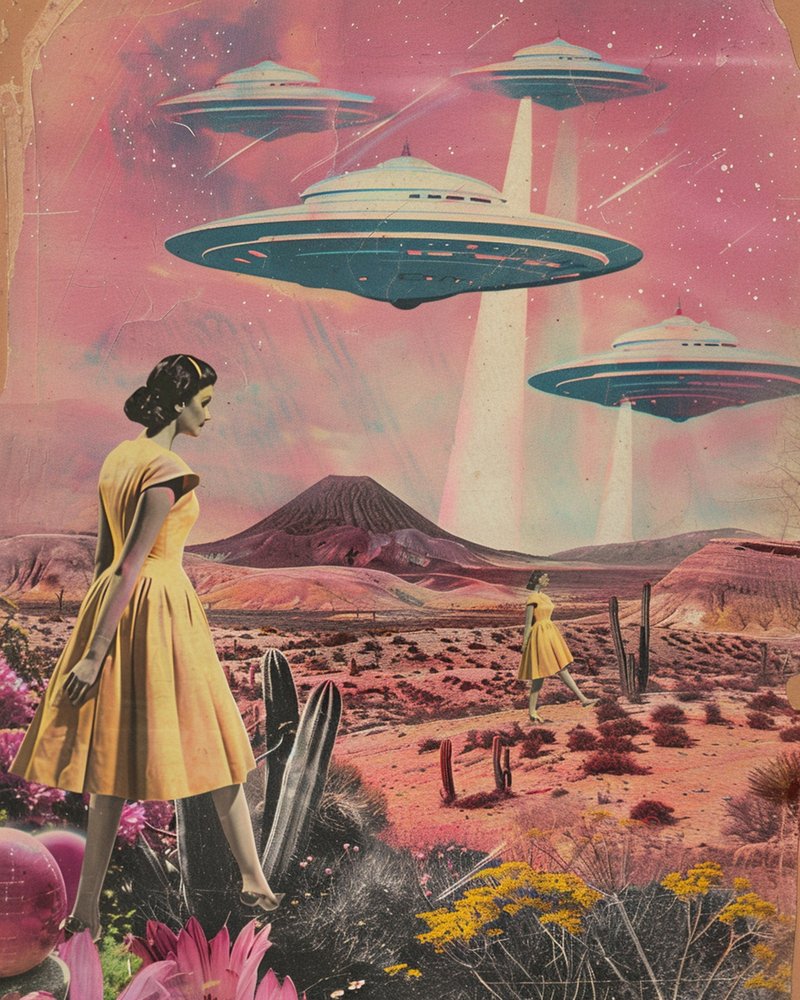 UFO vintage nel deserto - Donna da Samantha Hearn