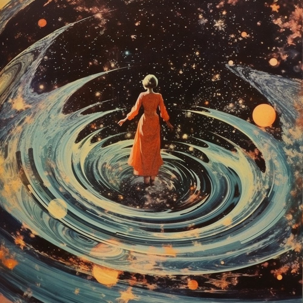 Donna in un vortice cosmico da Samantha Hearn