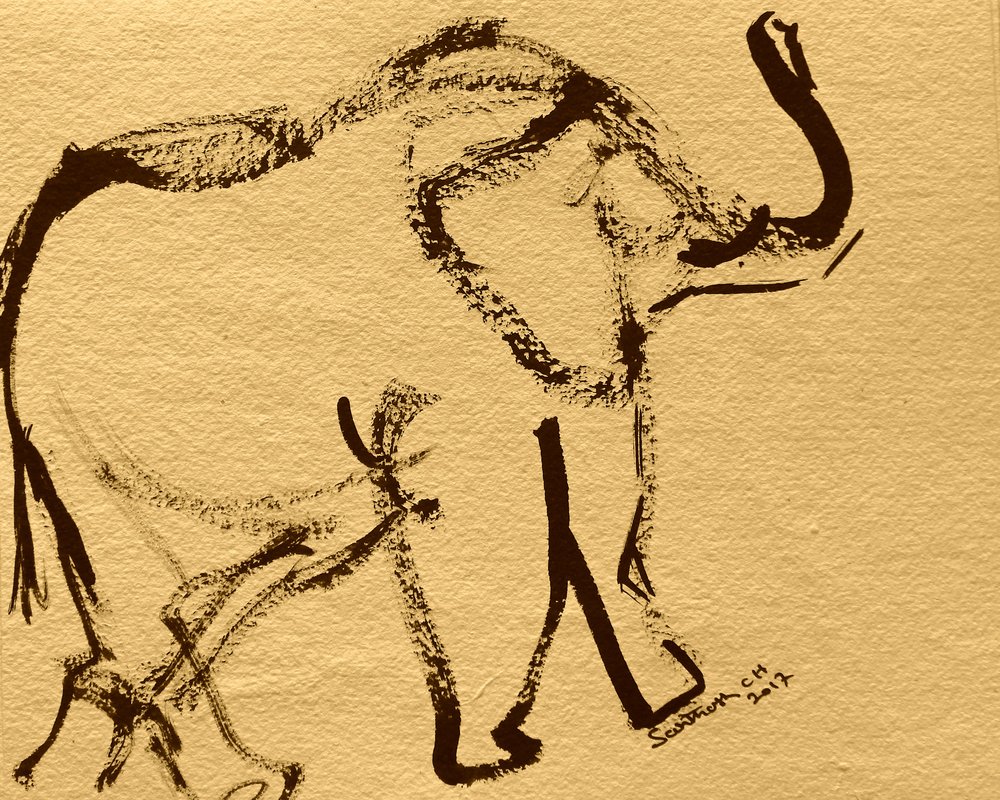 Disegno astratto di elefante da Santhosh ch