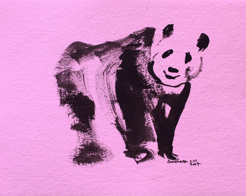 Simpatico panda rosa da Santhosh ch