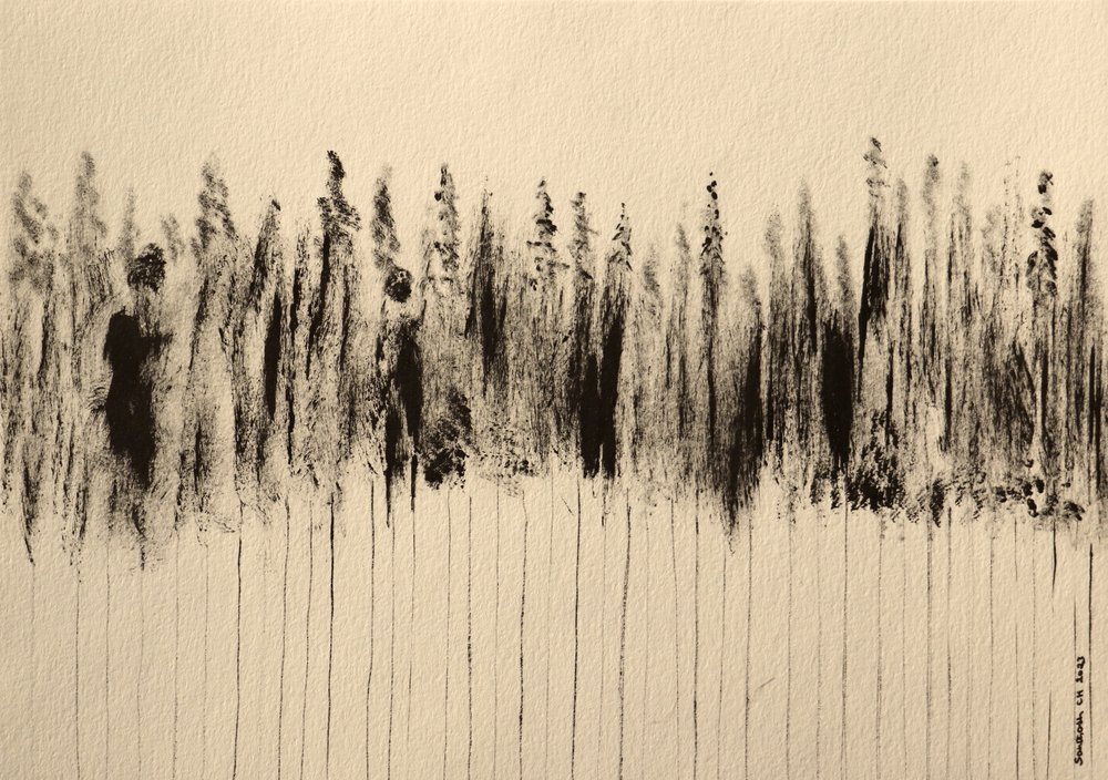 Figure scure nella foresta da Santhosh ch