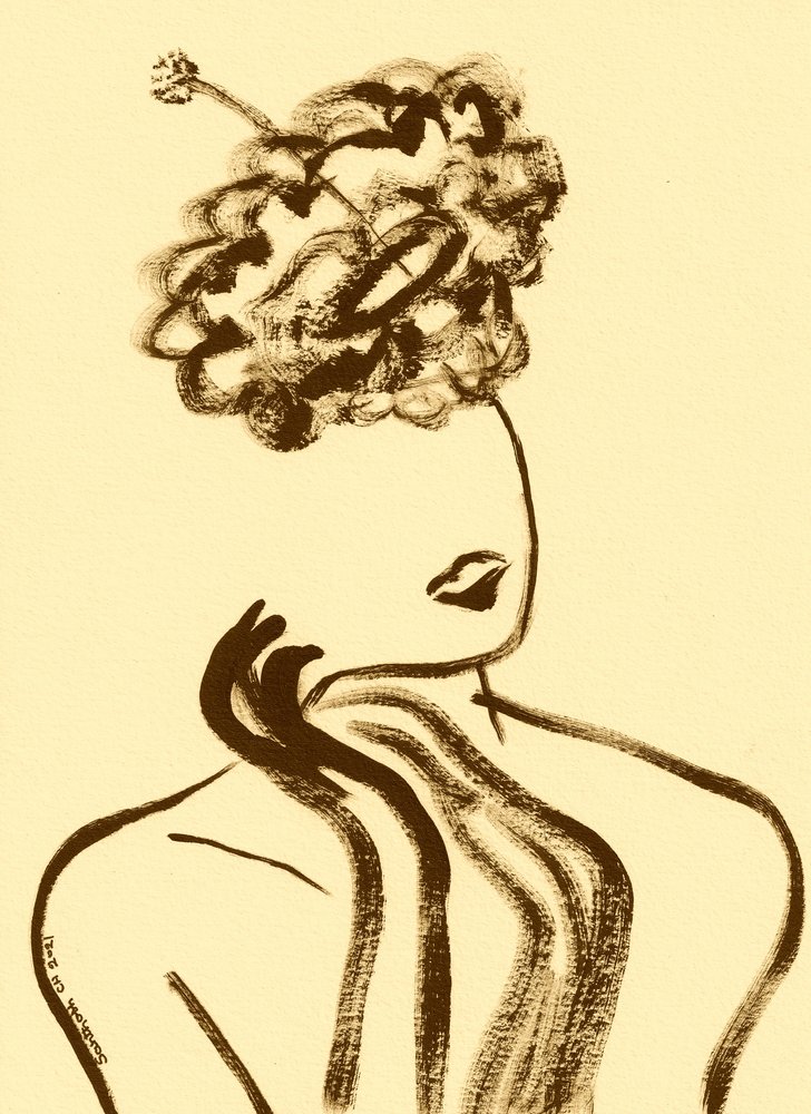 Elegante profilo di donna riccia da Santhosh ch