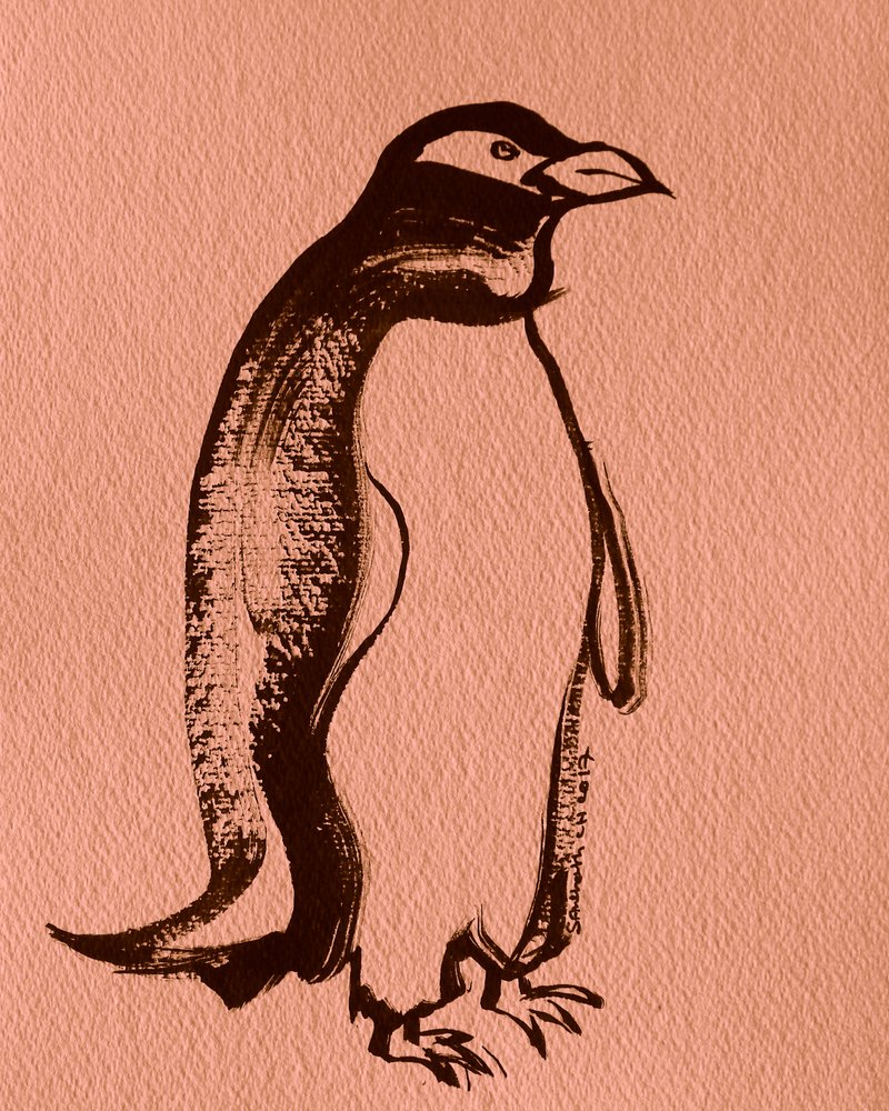Elegante pinguino a inchiostro da Santhosh ch