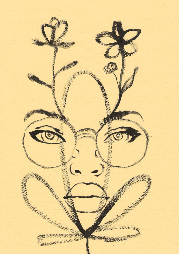 Disegno di un volto floreale da Santhosh ch