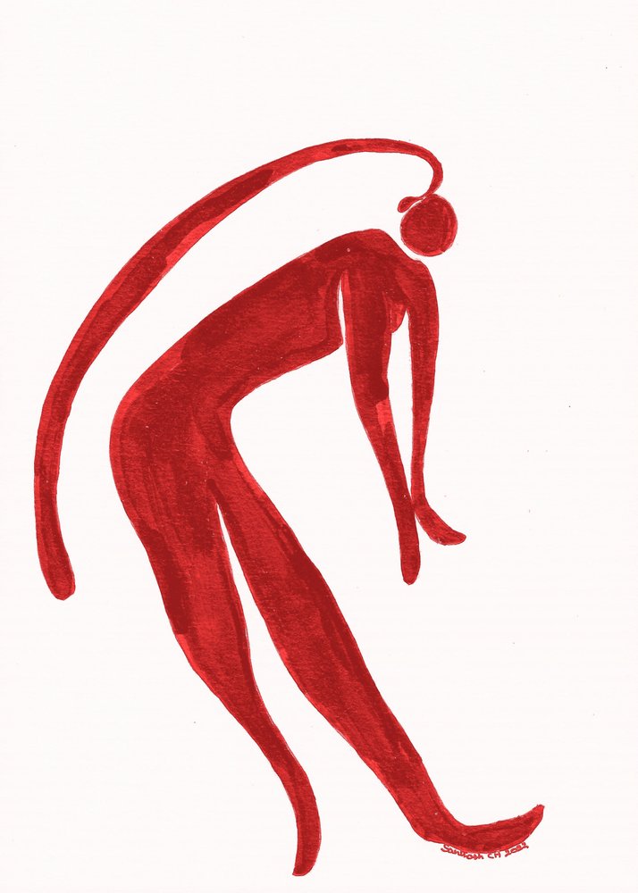Danzatrice rossa fluida da Santhosh ch