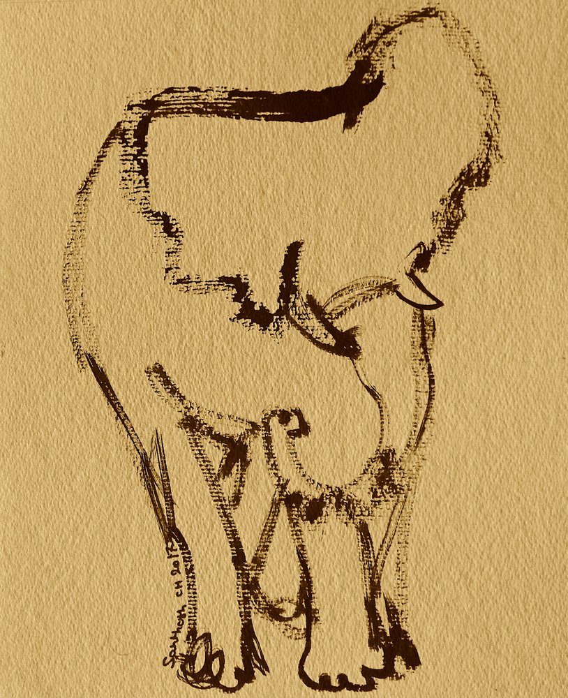 Elefante gentile a inchiostro da Santhosh ch