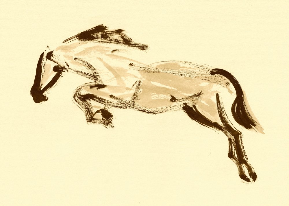 Cavallo seppia che salta da Santhosh ch