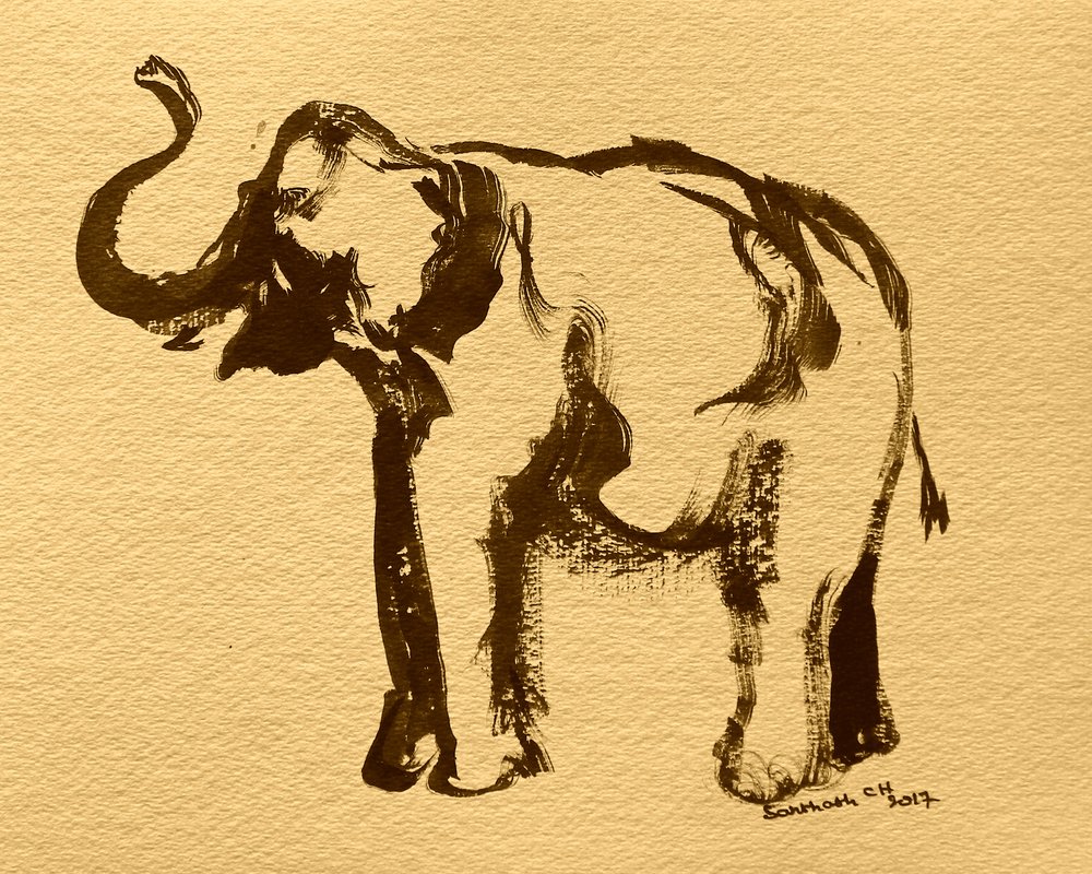 Schizzo di elefante maestoso da Santhosh ch