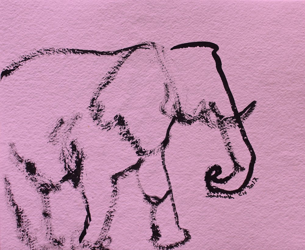 Elefante rosa minimalista da Santhosh ch