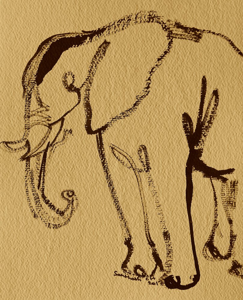 Schizzo minimalista di elefante da Santhosh ch