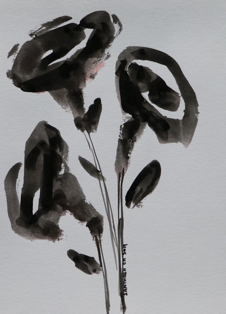 Fiori a inchiostro minimalisti da Santhosh ch