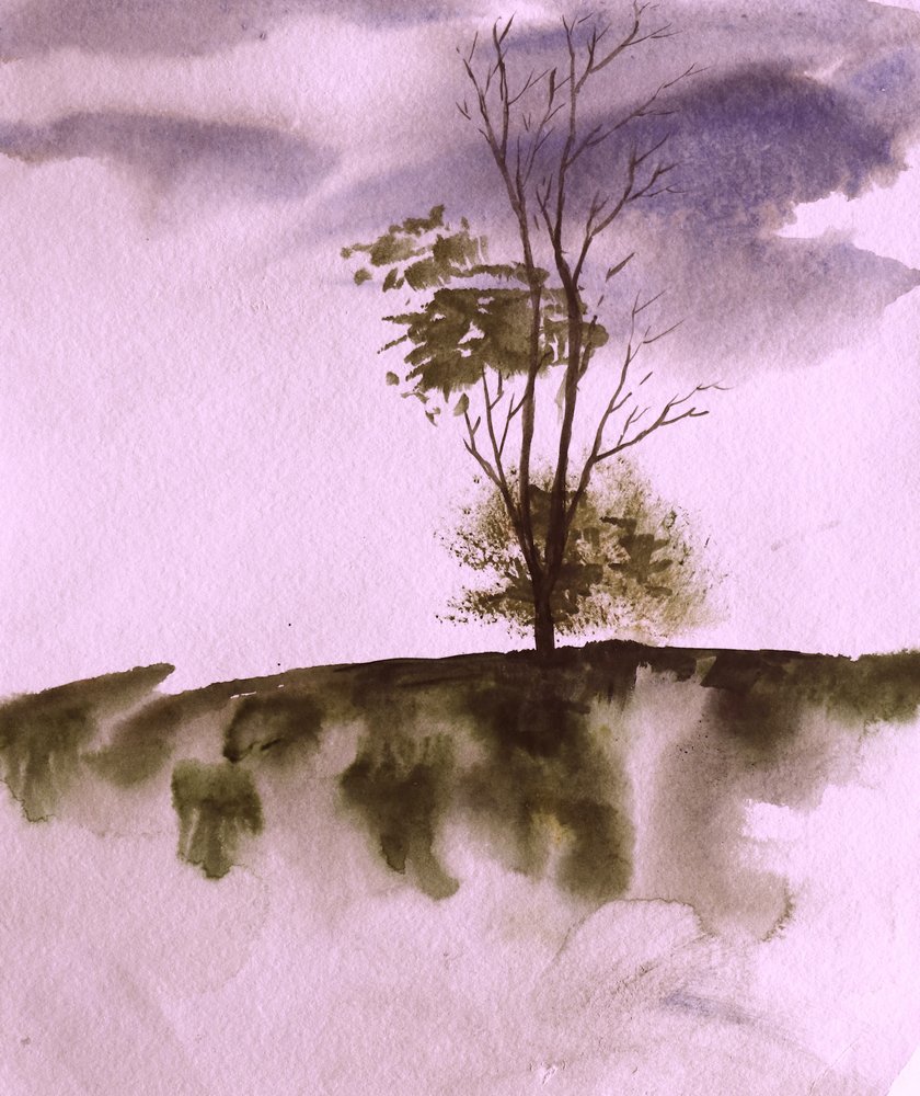 Albero su un pendio suggestivo da Santhosh ch