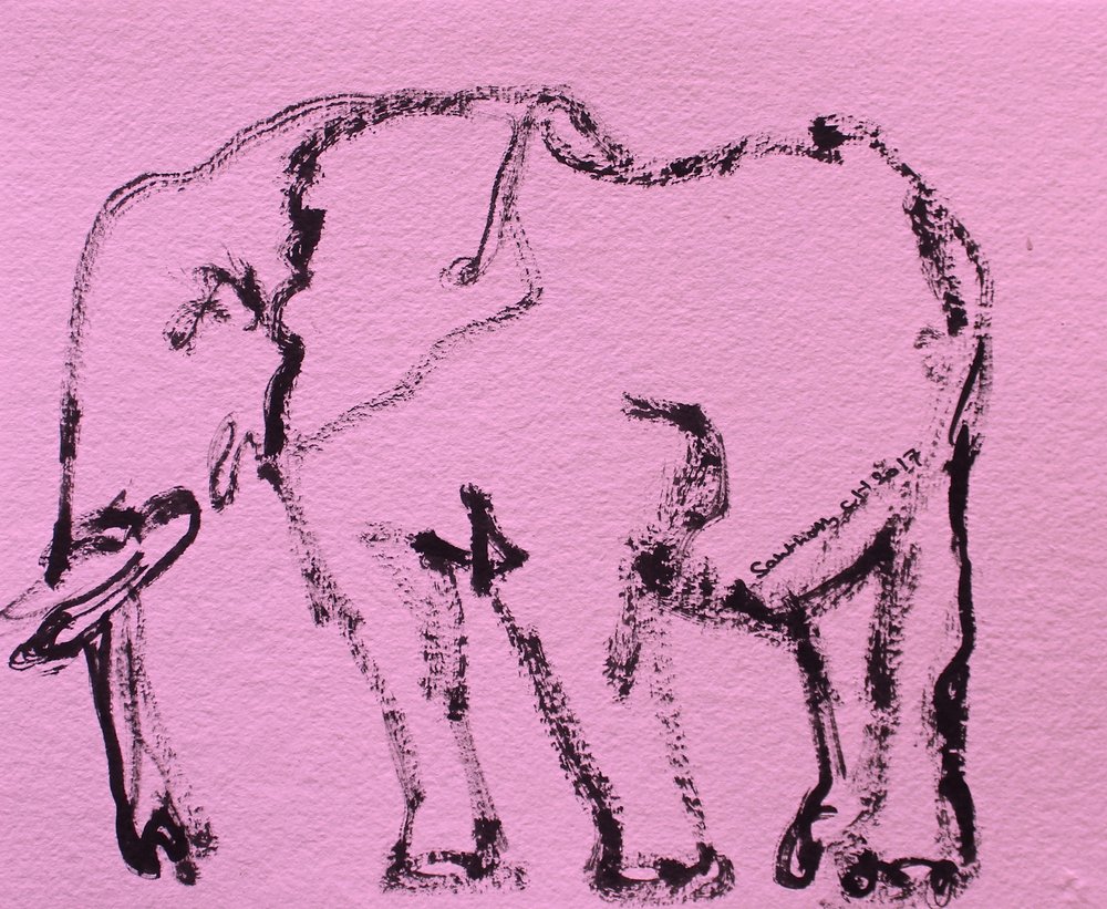 Schizzo di elefante rosa da Santhosh ch