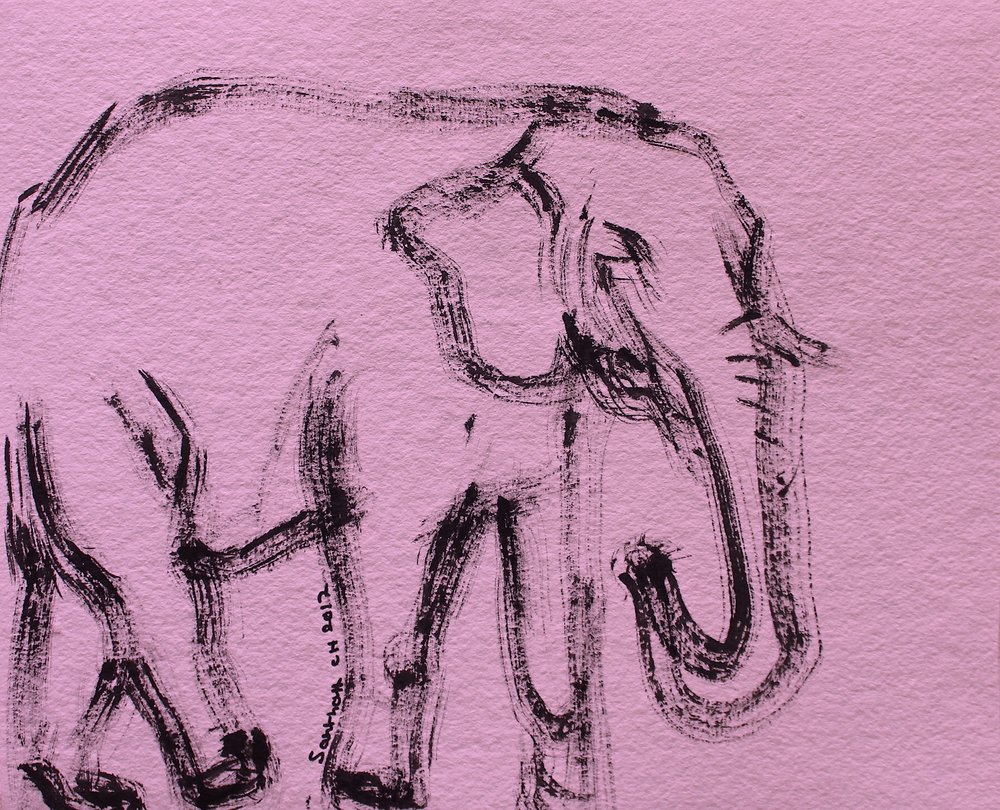 Schizzo di elefante rosa da Santhosh ch