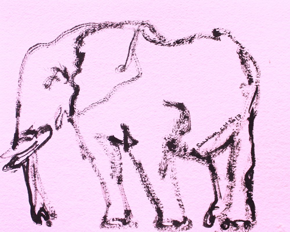 Schizzo di un elefante rosa da Santhosh ch