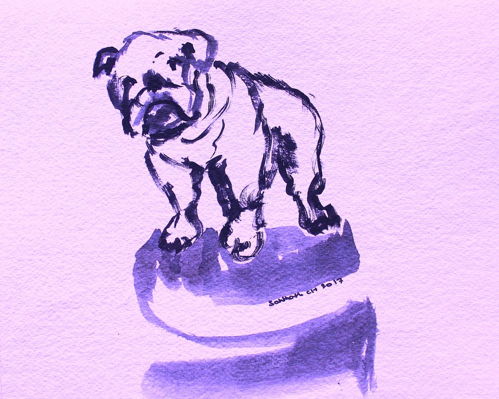Schizzo di bulldog viola da Santhosh ch