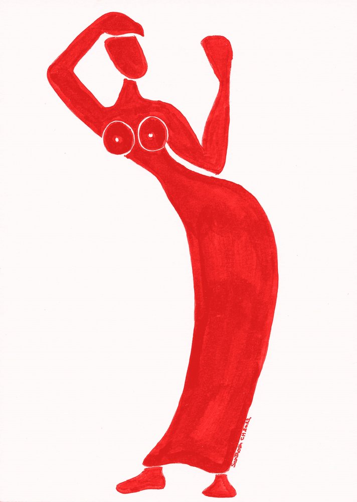 Donna danzante rossa da Santhosh ch