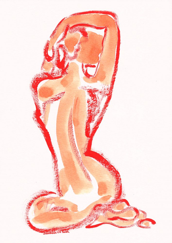 Studio sensuale di una figura rossa da Santhosh ch