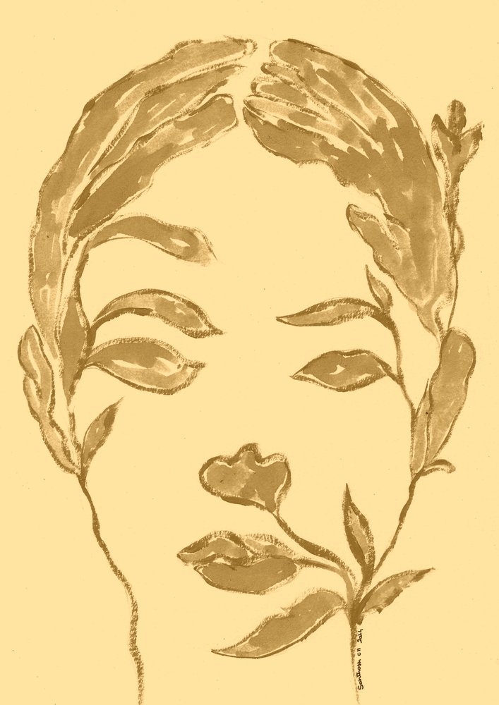 Volto floreale sereno da Santhosh ch