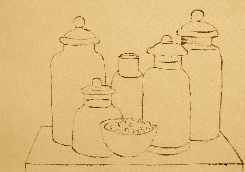 Semplice natura morta con vasi da cucina da Santhosh ch