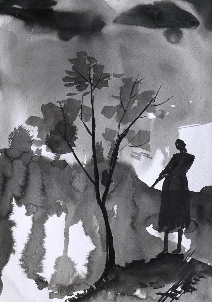 Figura solitaria, cielo scuro da Santhosh ch