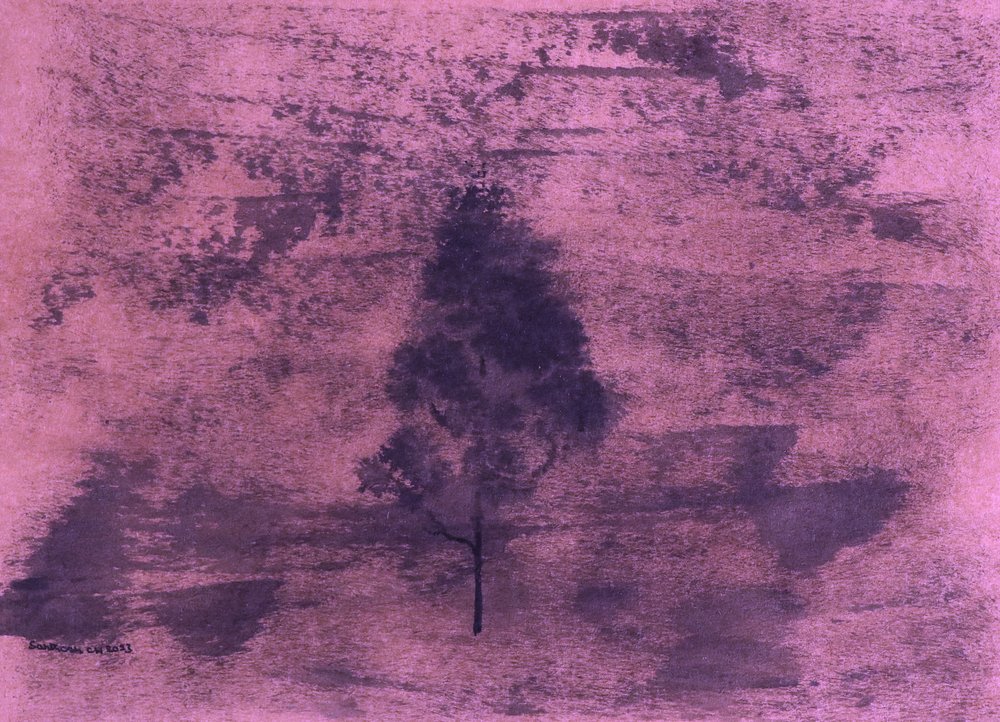 Solitario albero rosa da Santhosh ch