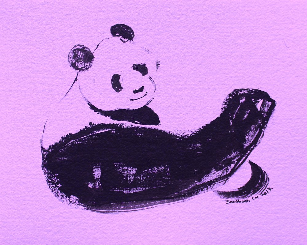 Panda forte che mostra i muscoli da Santhosh ch