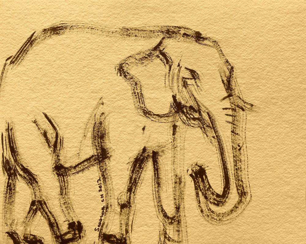 Schizzo di elefante selvatico da Santhosh ch