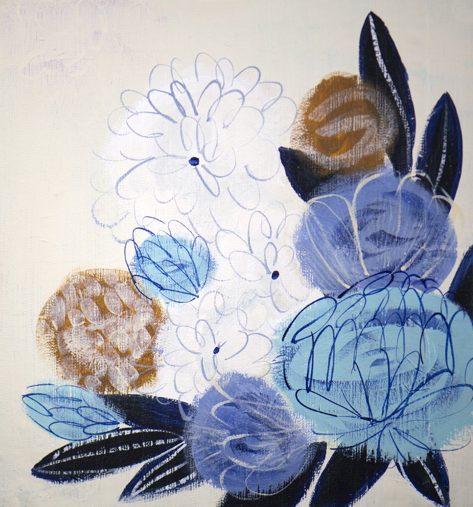 Bouquet blu astratto da Shelley Hampe