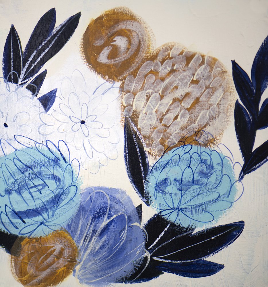 Fiori blu astratti da Shelley Hampe