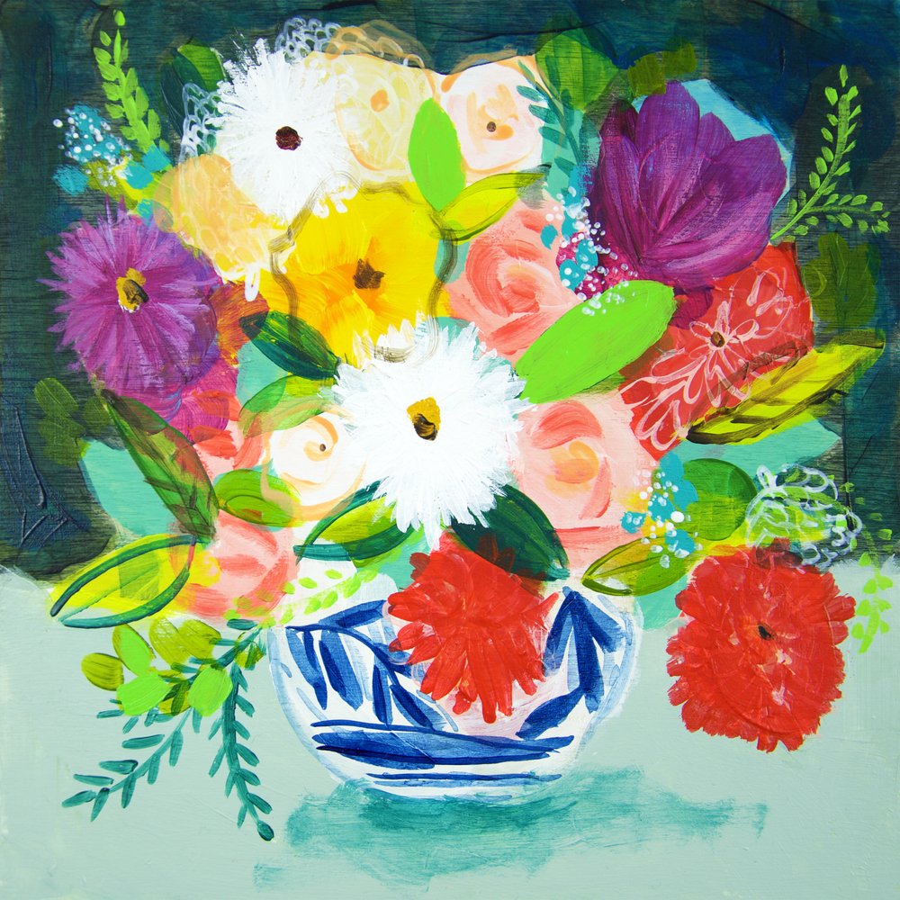 Vivaci fiori dipinti da Shelley Hampe